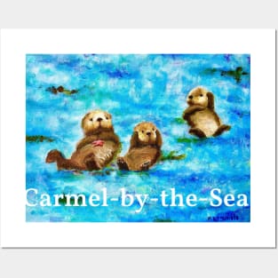 Otter Trio Carmel Posters and Art